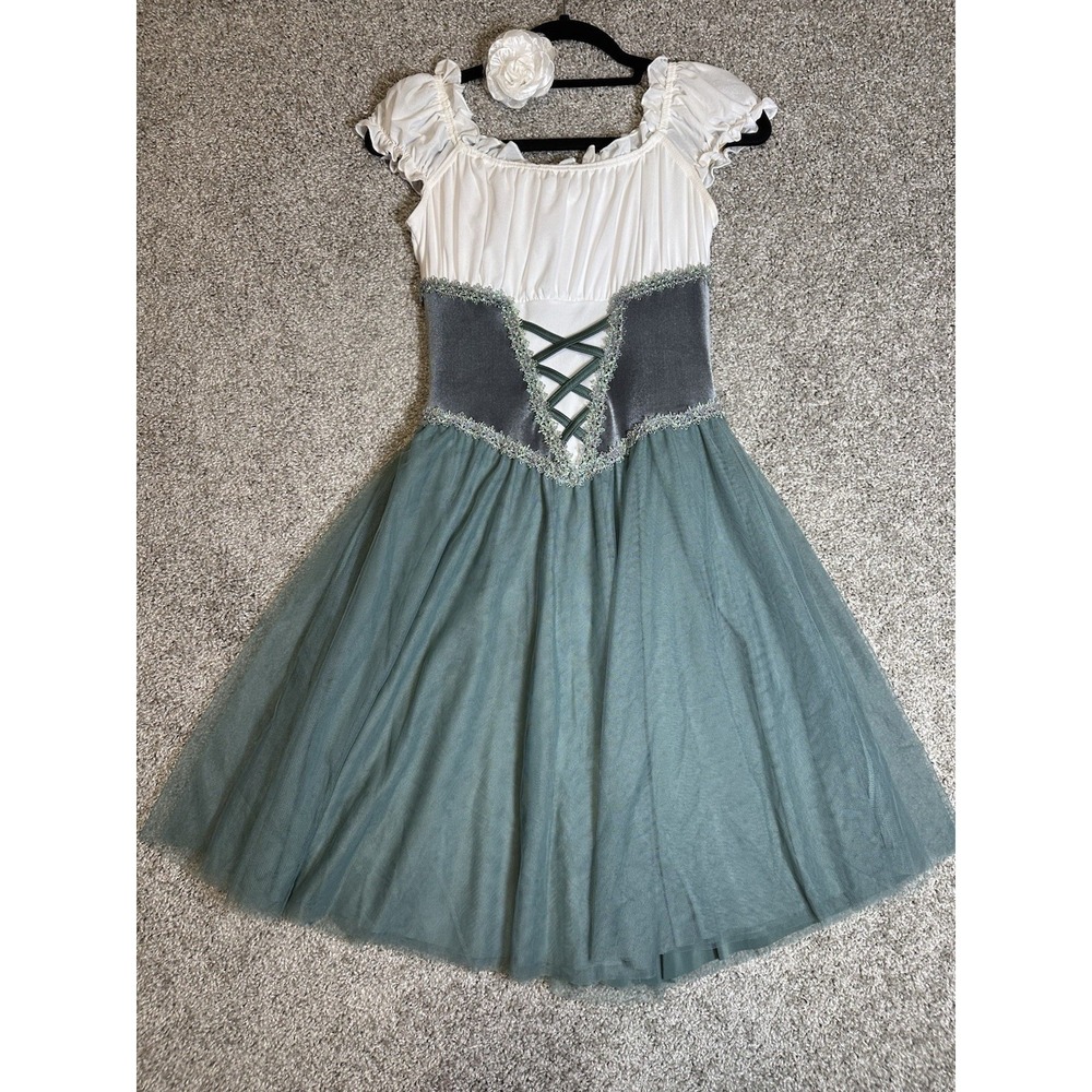 Weissman 11549 Large Child Dance Costume Peasant Lyrical Dress LC Flower